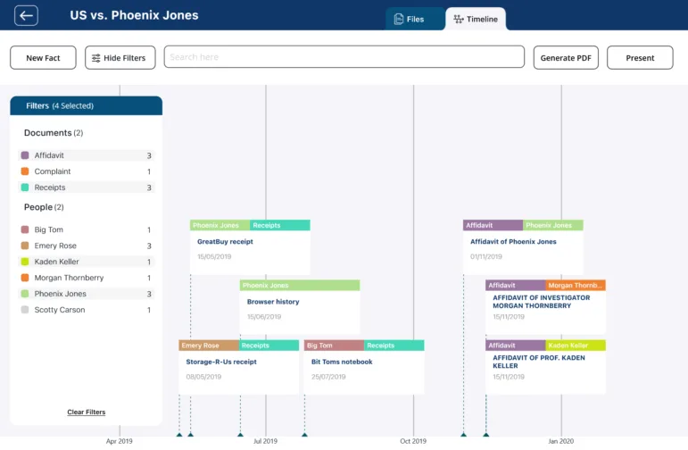 Get a comprehensive overview of your case with Case Crafter legal timeline software.
