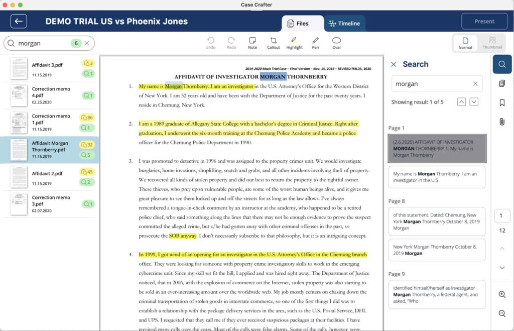Screenshot of a software that is editing in a document