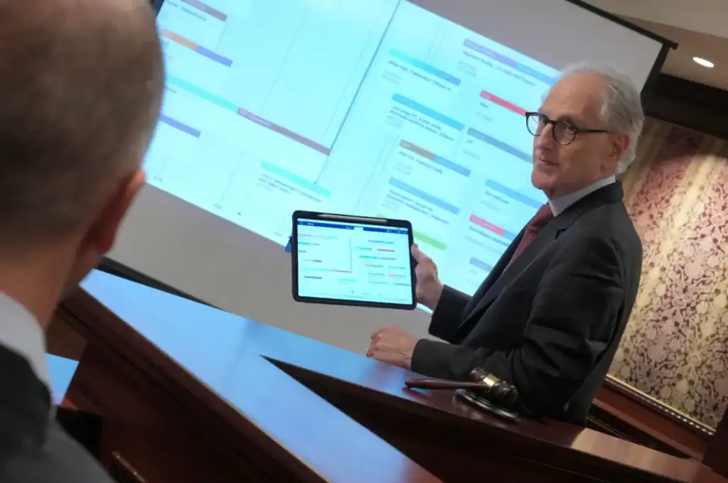 Attorney integrating litigation software for defensible timelines